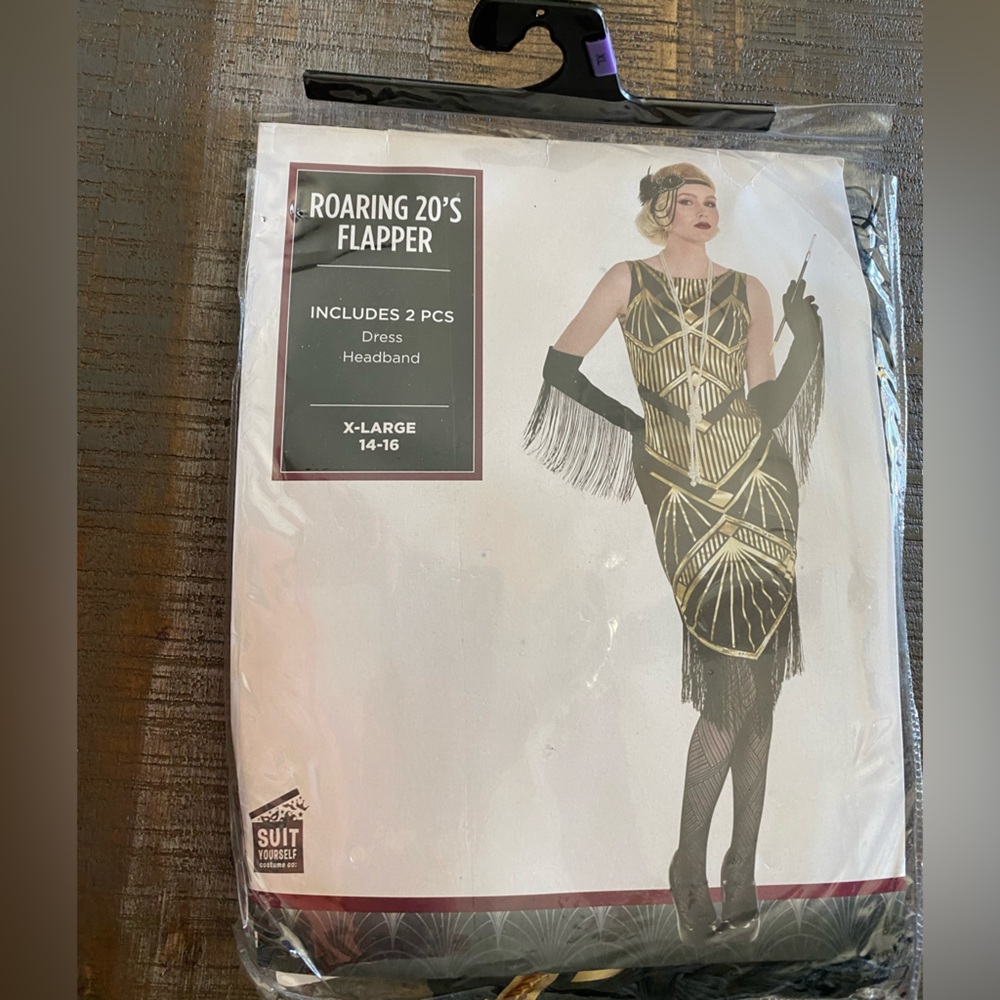 💀Roaring 20’s Flapper costume XL 14/16 New in Package Halloween